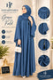 Steel Blue Abaya – Classic Neck Design | Haya by Faria
