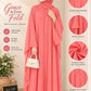 Coral Pink Abaya – Classic Neck Design & Flared Sleeves | Haya by Faria