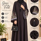 Dark Brown Abaya – Embroidered Sleeves | Haya by Faria