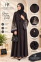Dark Brown Abaya – Embroidered Sleeves | Haya by Faria