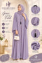 Lavender Embroidered Abaya – Classic Neck Design | Haya by Faria