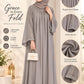 Taupe Grey Abaya – Elegant Neck Detailing & Flowing Fit | Haya by Faria