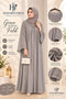 Taupe Grey Abaya – Elegant Neck Detailing & Flowing Fit | Haya by Faria