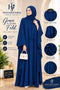 Navy Blue Abaya – Classic Neck Design | Haya by Faria