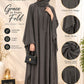 Charcoal Grey Abaya – Classic Neck Design | Haya by Faria