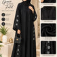 Black Embroidered Abaya – Classic Neck Design | Haya by Faria