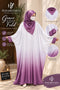 White & Purple Ombre Abaya – Classic Neck | Haya by Faria