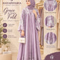 Lavender Abaya – Classic Neck Design with Floral Detailing | Haya by Faria