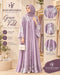 Lavender Abaya – Classic Neck Design with Floral Detailing | Haya by Faria